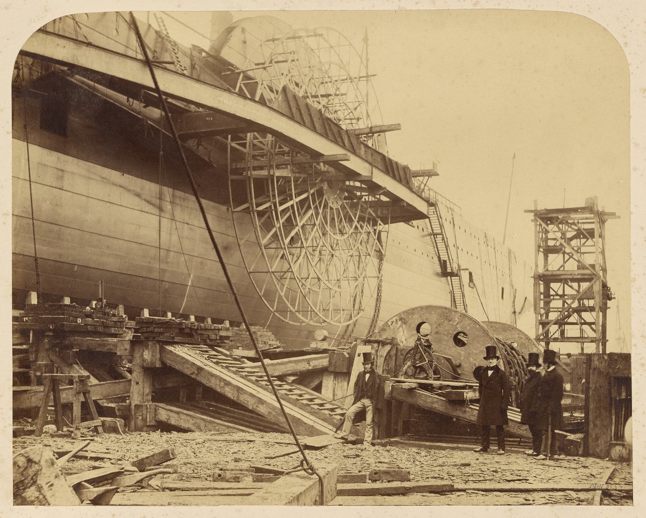 Der Dampfer "The Great Eastern" im Bau in den Docks von Millwall von Robert Howlett