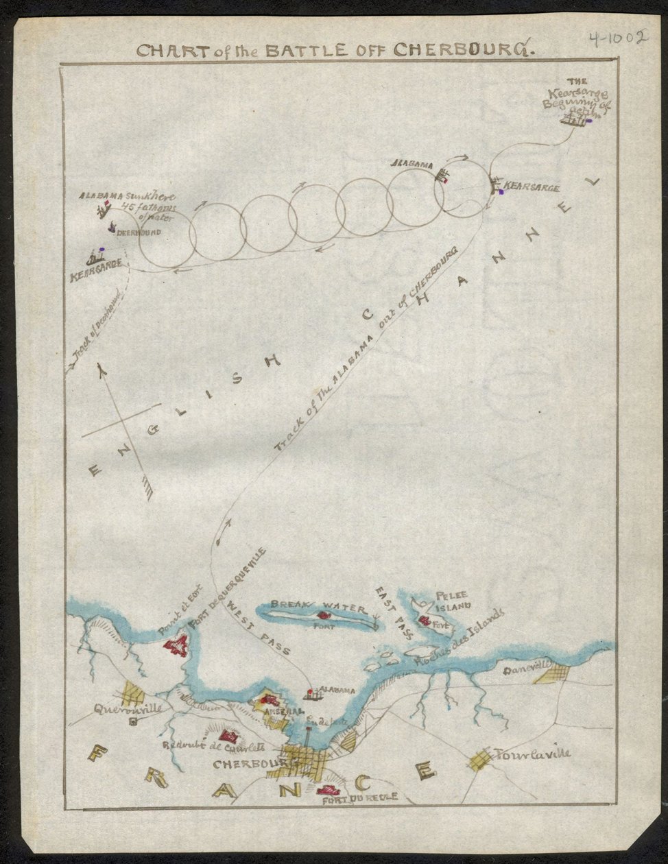 Karte der Schlacht vor Cherbourg von Robert Knox Sneden