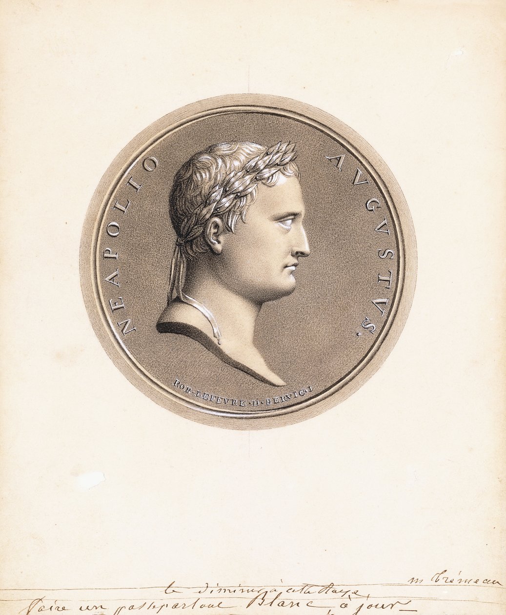 Kaiser Napoleon I., im Profil nach rechts - Ein Entwurf für eine Medaille von Robert Lefevre