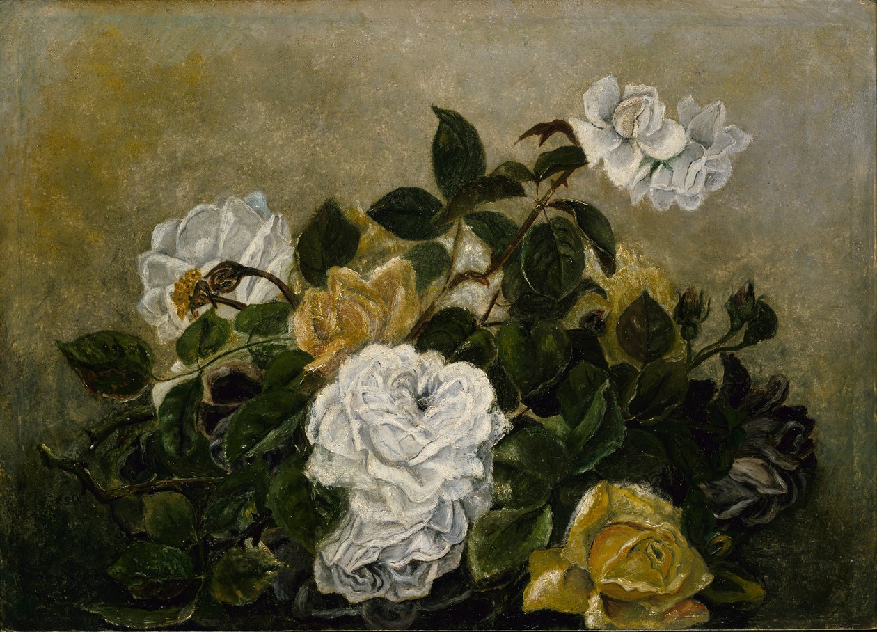 Rosen--Fantasie-Stillleben, Stillleben mit Rosen von Robert S. Duncanson
