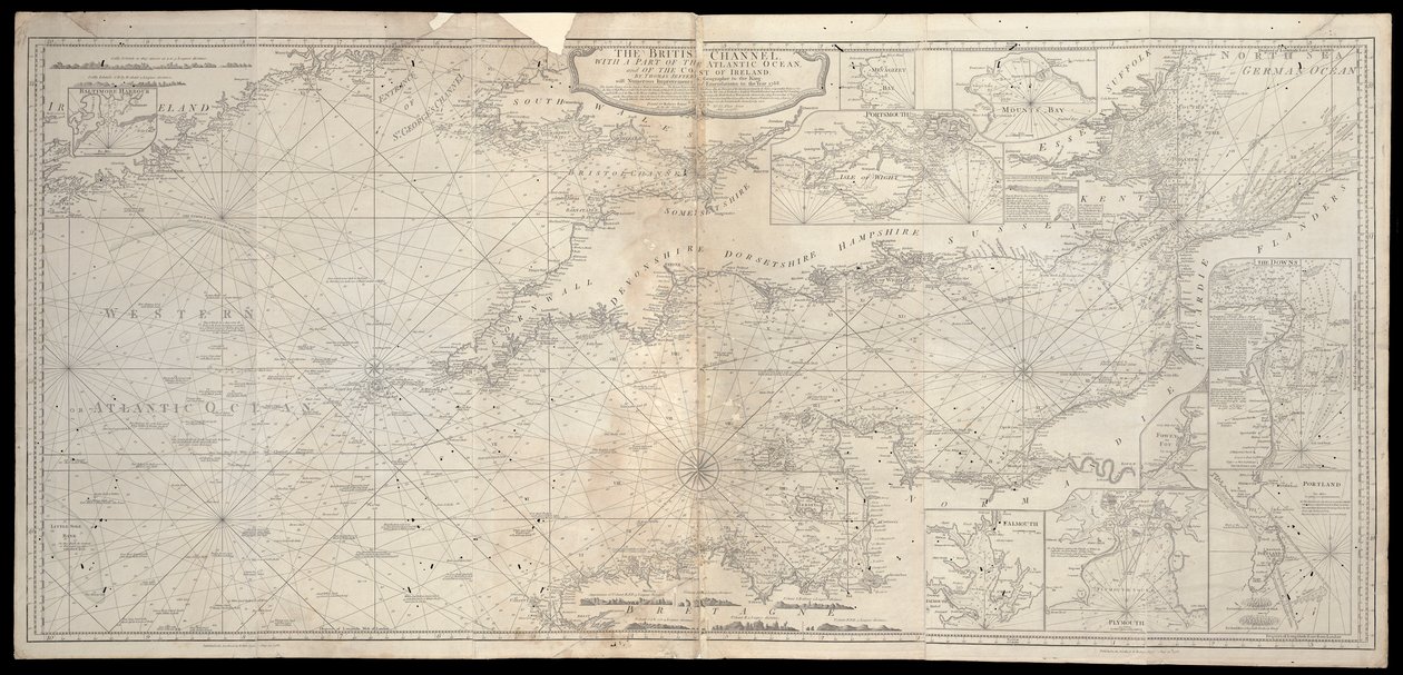 Der Britische Kanal mit einem Teil des Atlantischen Ozeans und der Küste Irlands von Robert Sayer