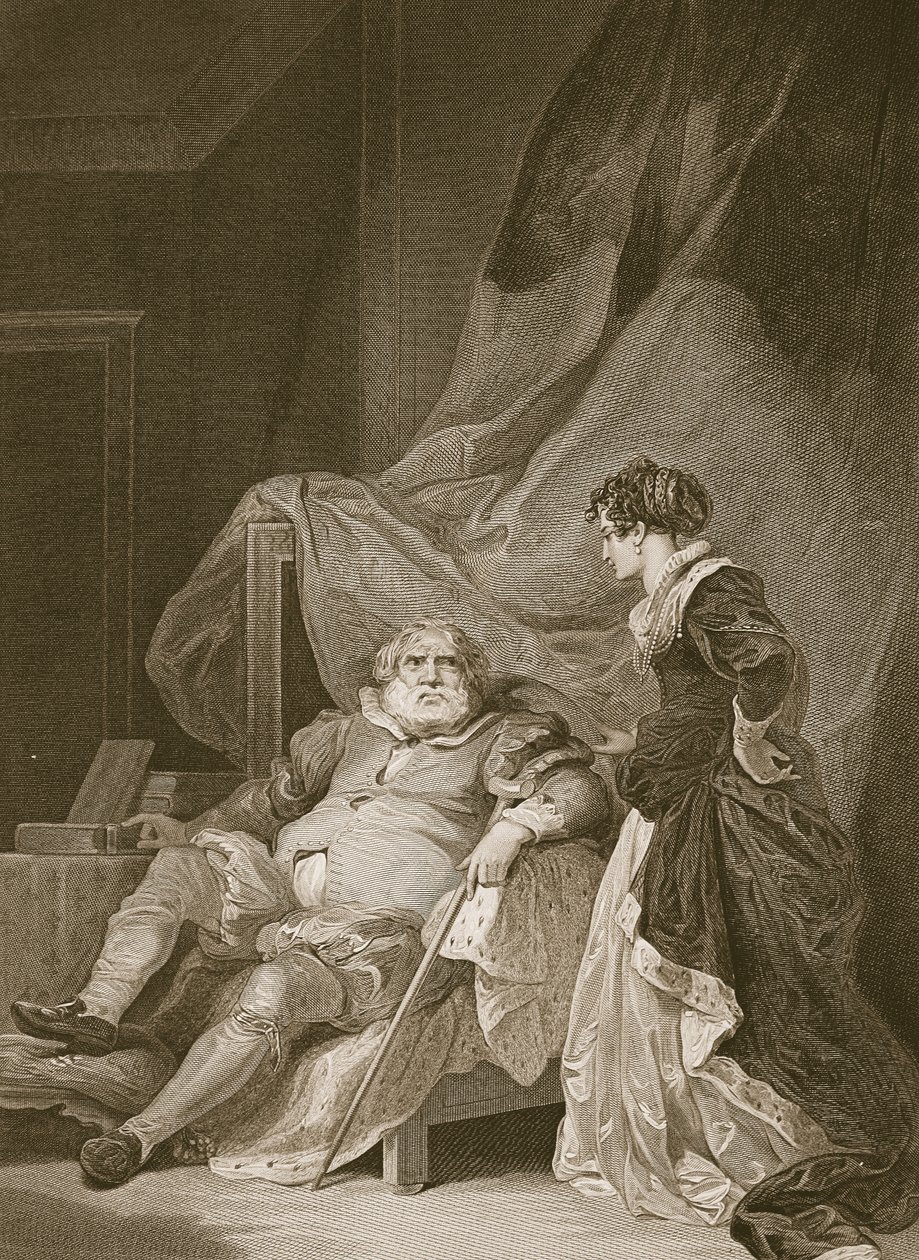 Heinrich VIII. und Catherine Parr, graviert von George Noble, Illustration aus David Humes 