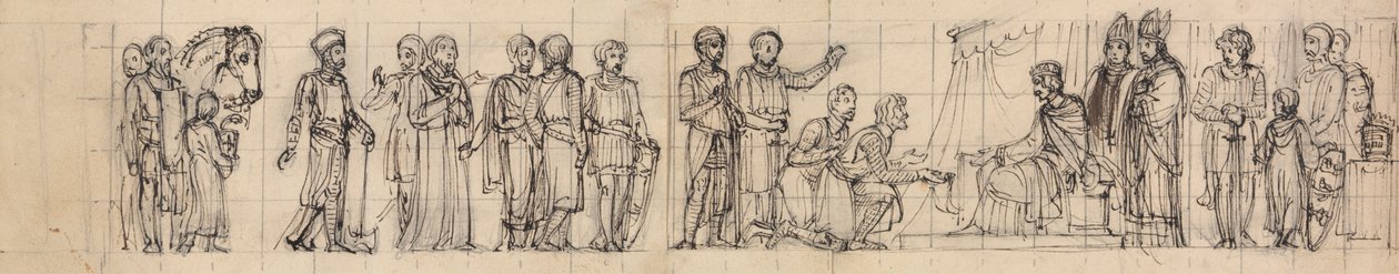 Studie von Rittern, die dem König huldigen von Robert Smirke