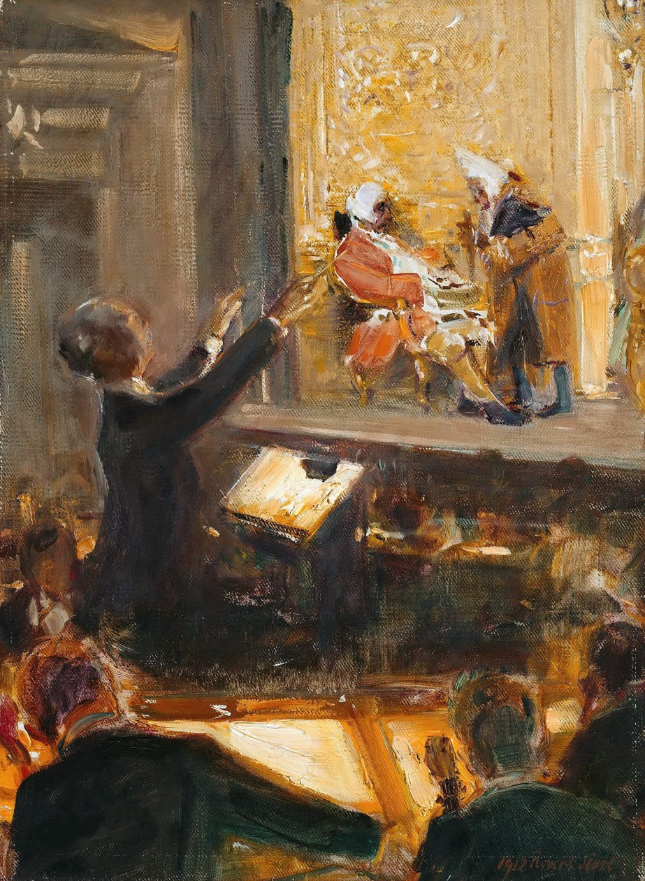 Ernst Edler von Schuch dirigiert den Rosenkavalier von Richard Strauss, 1912 von Robert Sterl