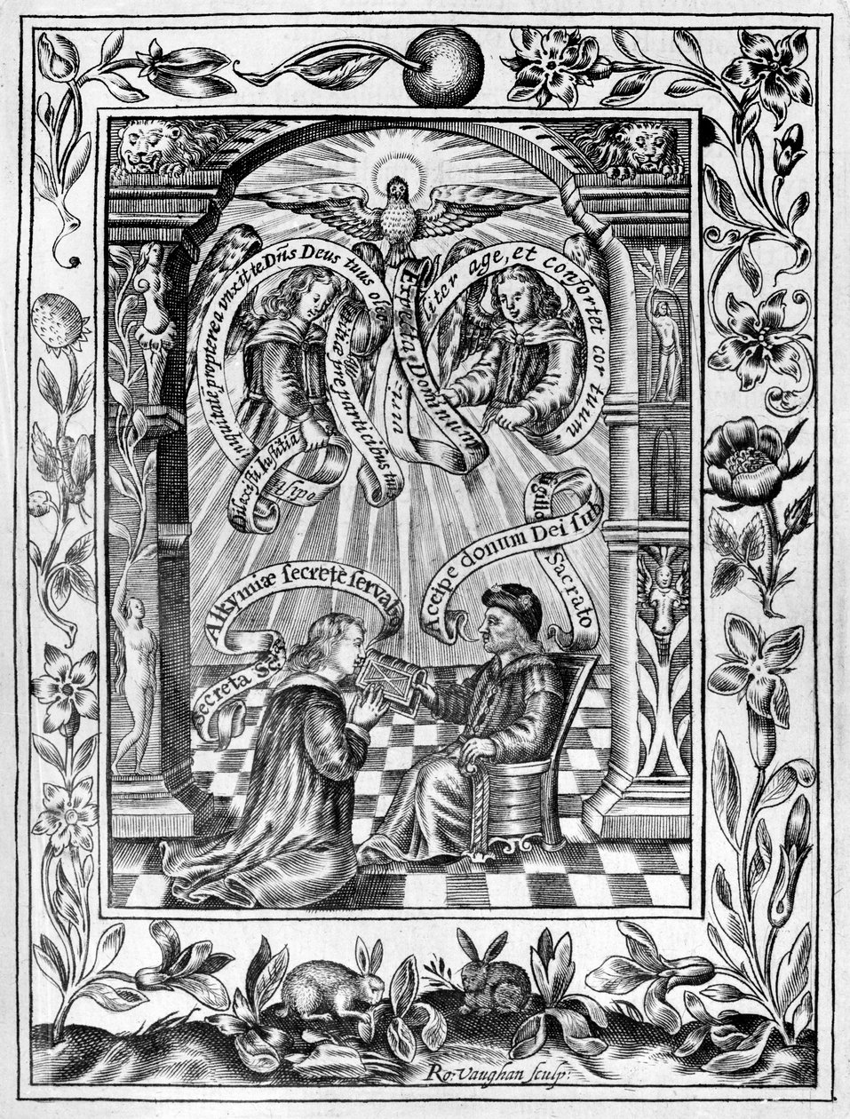 Thomas Norton überreicht sein Ordinall an Edward IV aus Theatrum Chemicum Britannicum, 1652 von Robert Vaughan