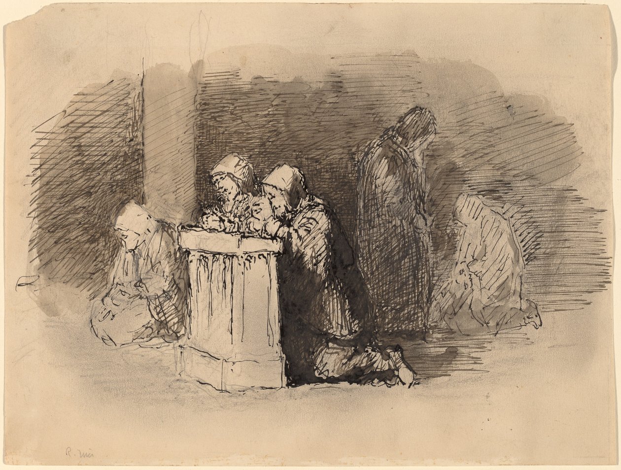 Betende Figuren in einer Kirche, Florenz von Robert Walter Weir