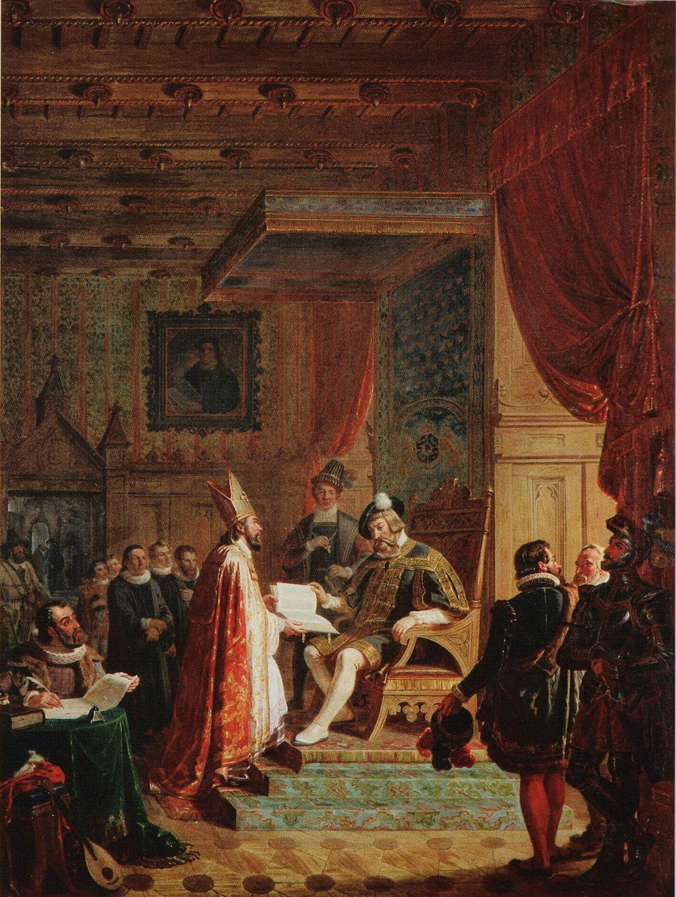 Mikael Agricola übergibt die finnische Übersetzung des Neuen Testaments an König Gustav Wasa von Robert Wilhelm Ekman