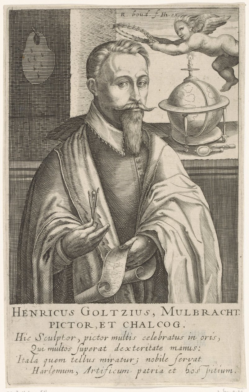 Porträt von Hendrik Goltzius, ca. 1610 (Gravur) von Robert Willemsz de Baudous
