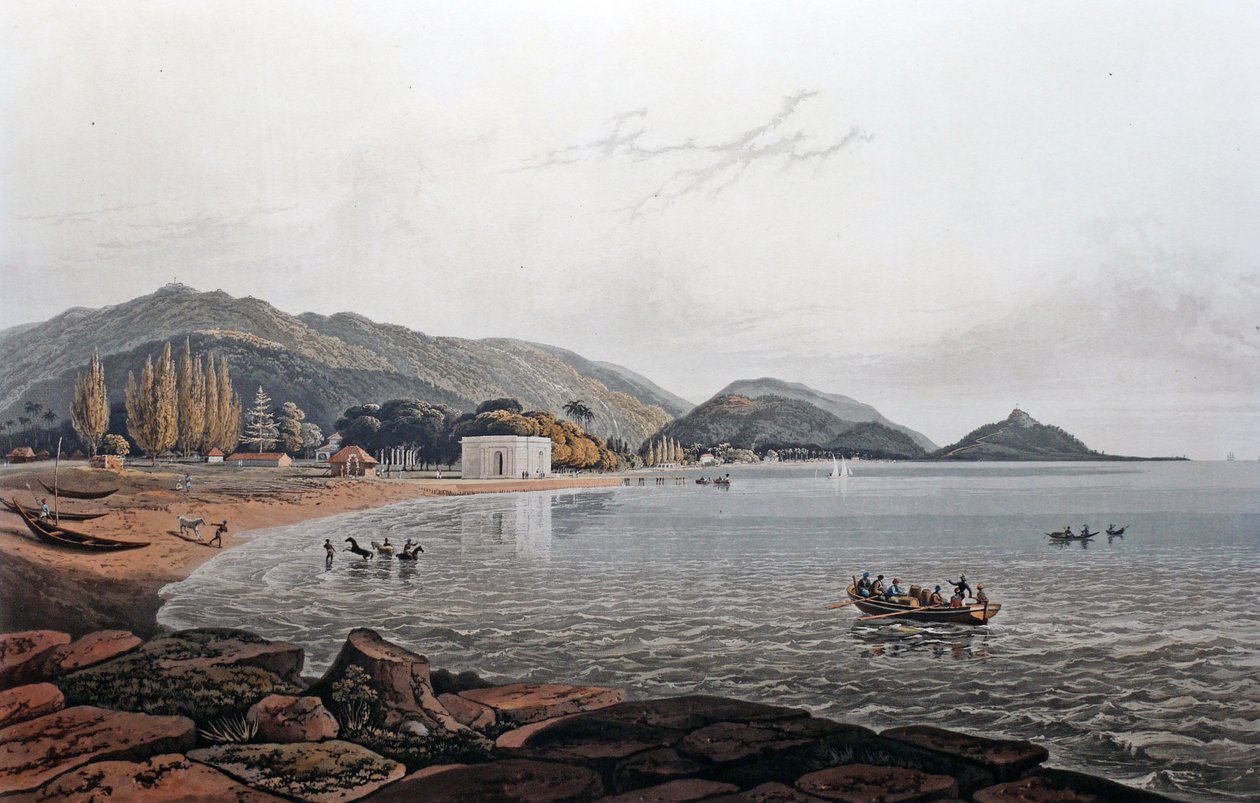 Blick auf den Nordstrand vom Counsel House, Prince of Wales Island, um 1820 von Robert of the Bengal Engineers (after) Smith
