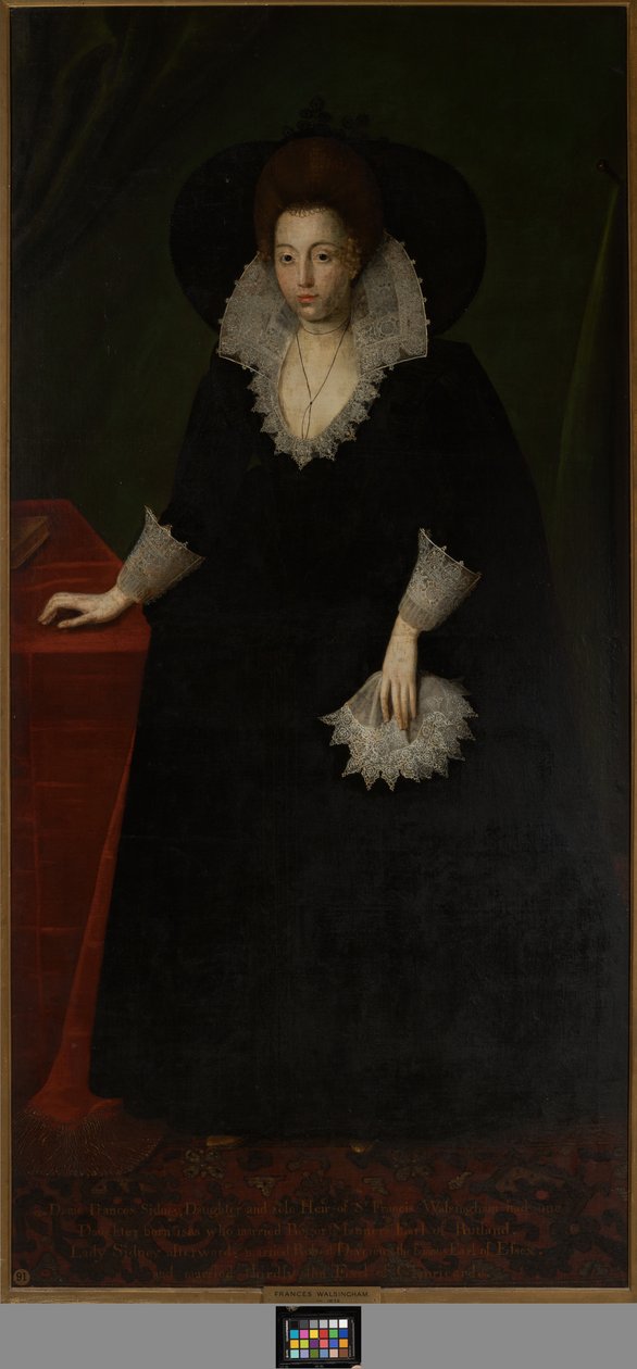 Frances Walsingham, Ehefrau von Sir Philip Sidney, ca. 1570-1632 von Robert the Elder (attr. to) Peake