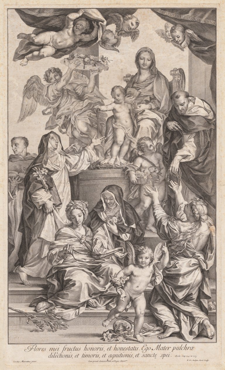 Jungfrau und Kind mit Heiligen, um 1720-1730 von Robert van Audenaerd