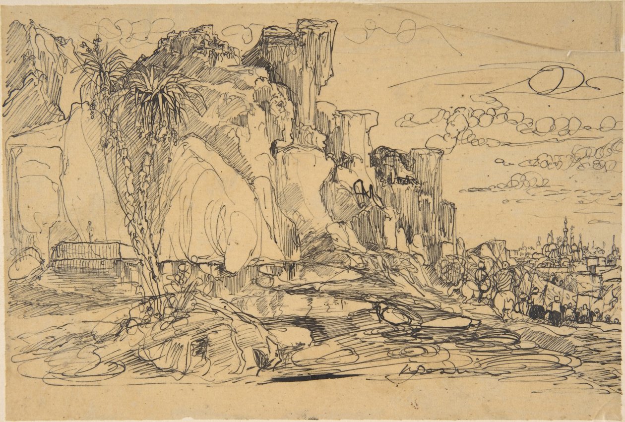 Kaukasische Landschaft von Rodolphe Bresdin