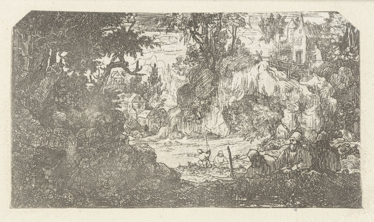 Landschaft mit ruhenden Reisenden von Rodolphe Bresdin