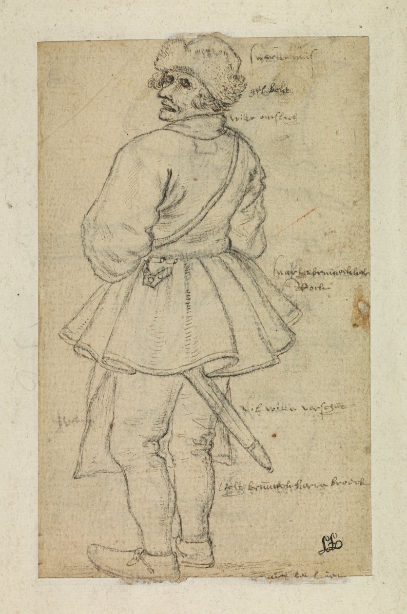 Mann von hinten gesehen (verso) von Roelandt Jacobsz and Bruegel Pieter the Elder Savery