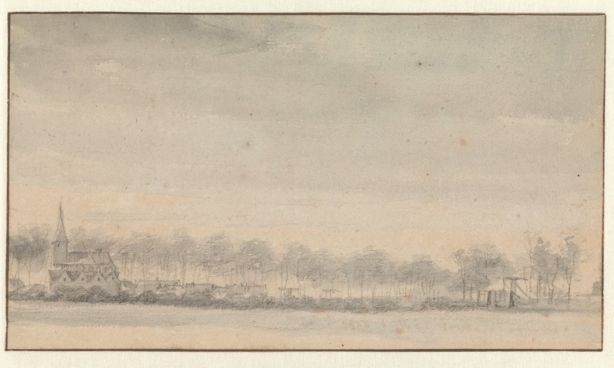 Das Dorf Nederhorst und das Schloss von Süden gesehen von Roelant Roghman