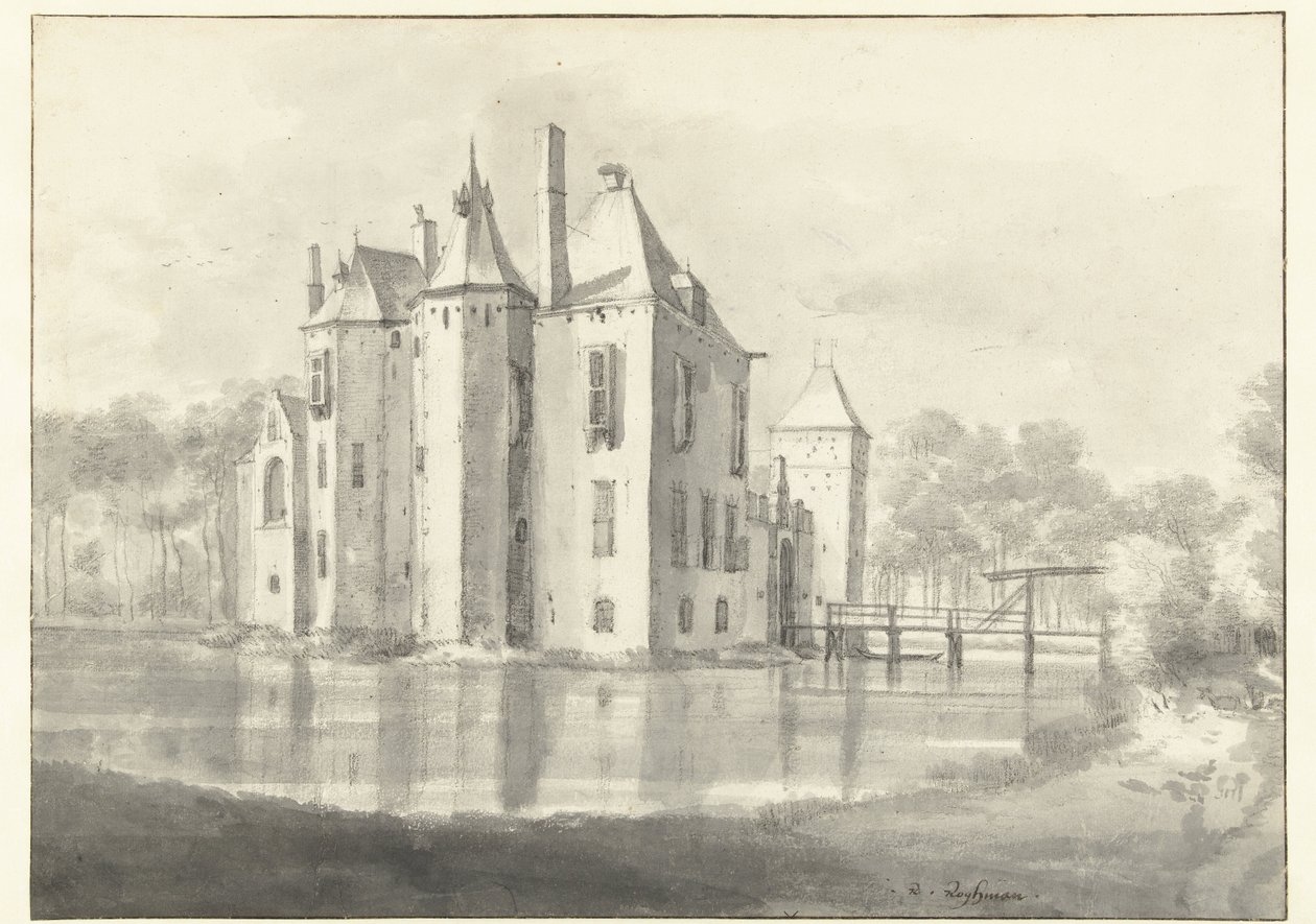 Ansicht von Huis Moersbergen, vom Nordosten gesehen von Roelant Roghman