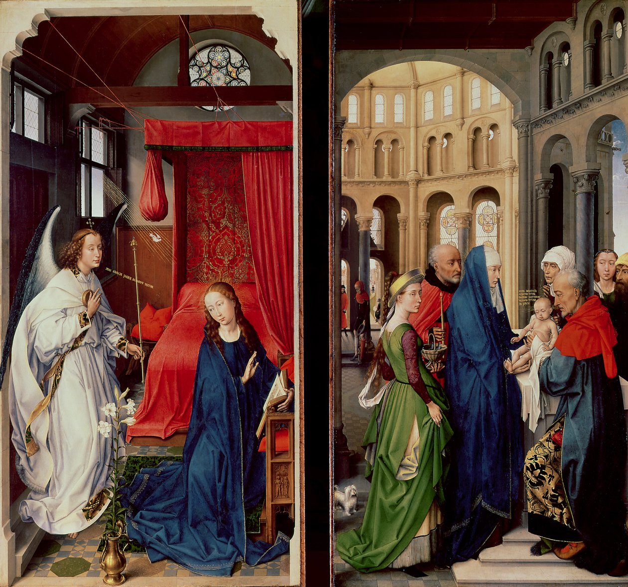 Die Verkündigung und die Darstellung im Tempel von Rogier van der Weyden