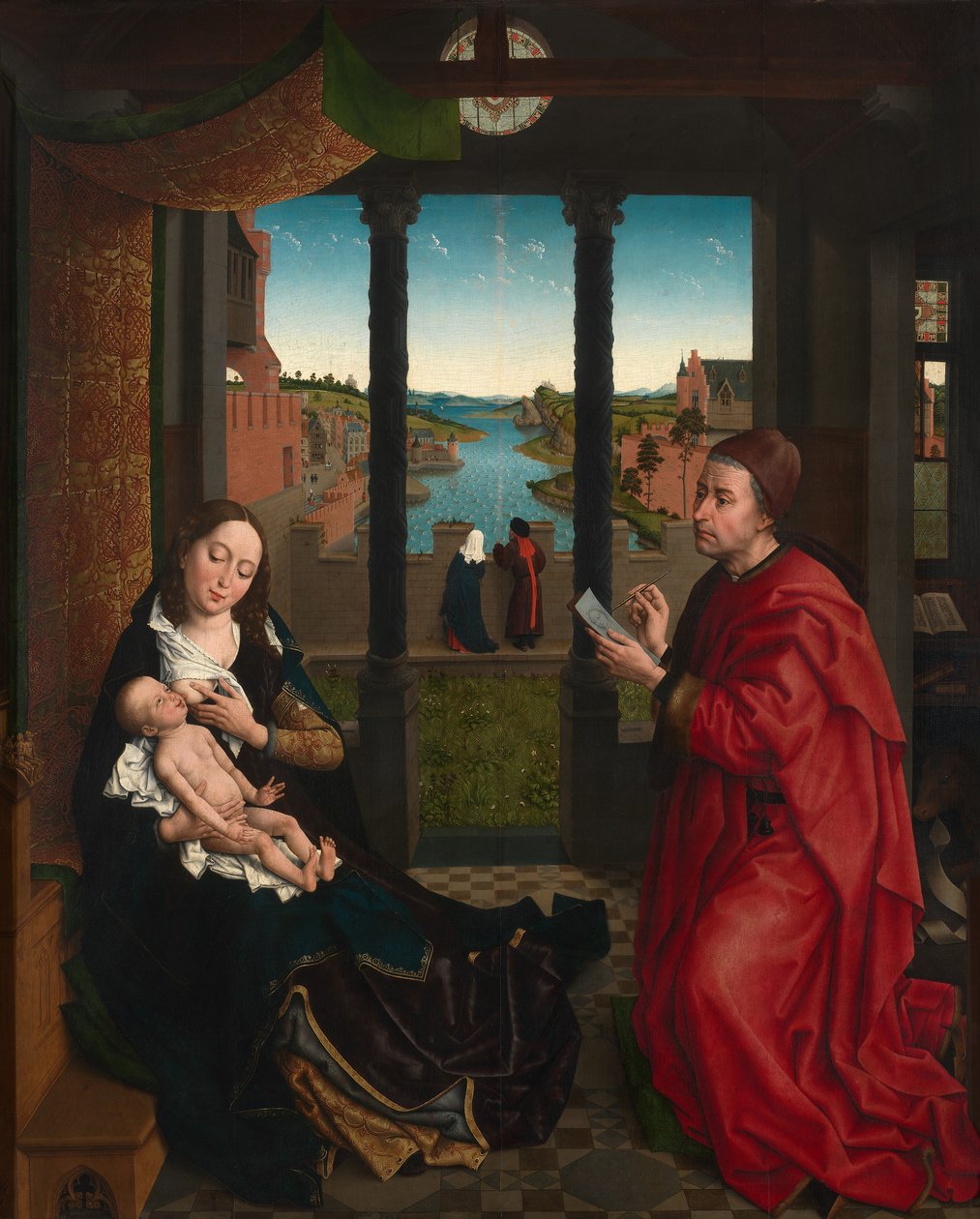 Der heilige Lukas zeichnet das Porträt der Jungfrau von Rogier van der (after) Weyden