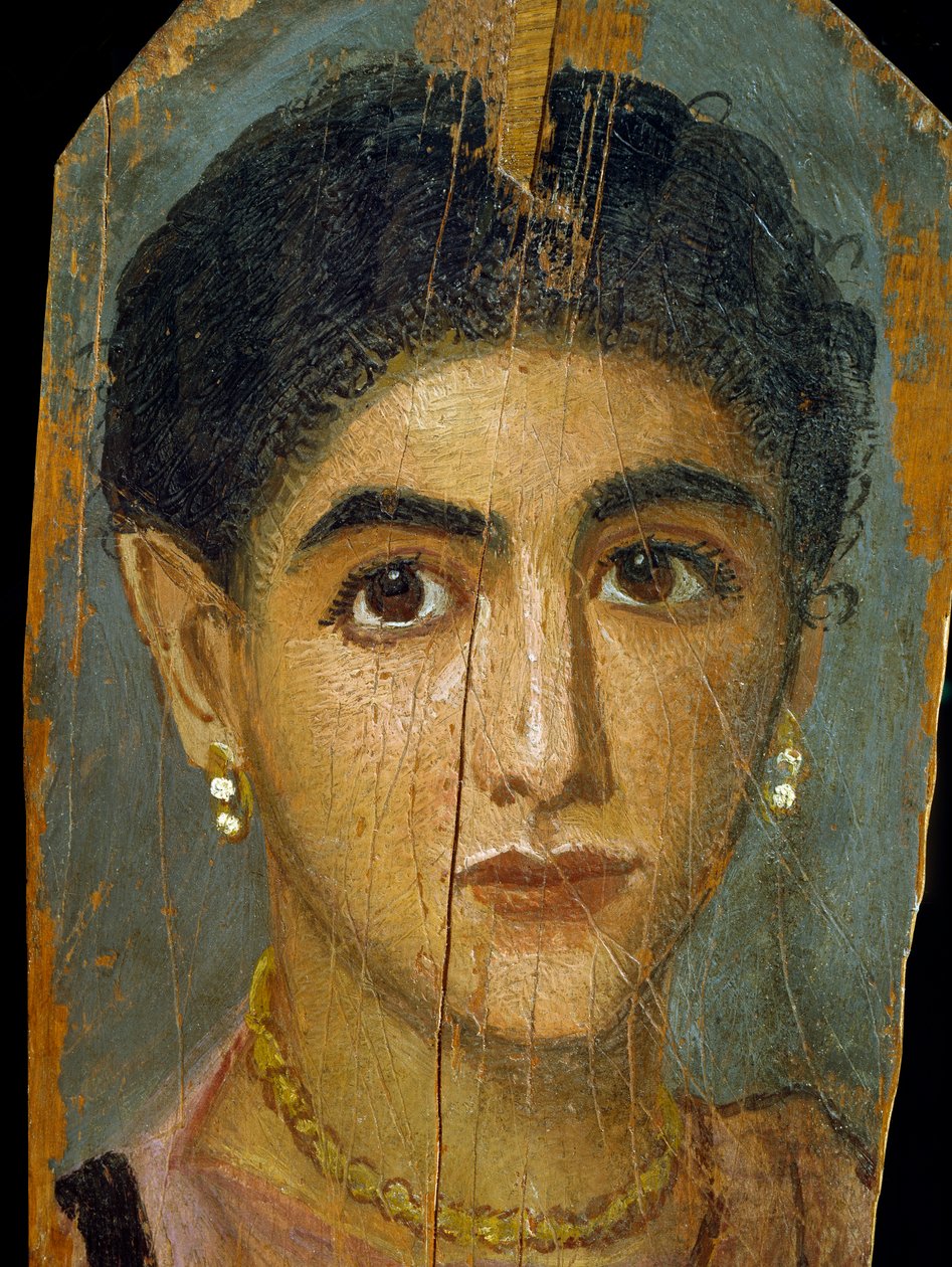 Weibliches Mumienporträt, aus Theben, 2. Jahrhundert von Roman Period Egyptian