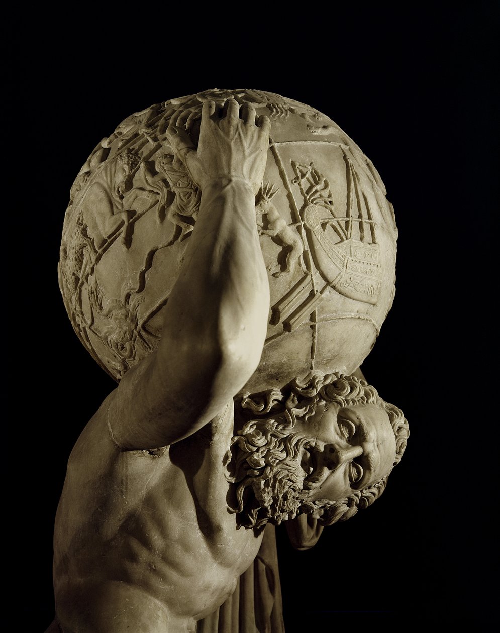 Atlas, Kopie eines griechisch-hellenistischen Originals (Detail) von Roman