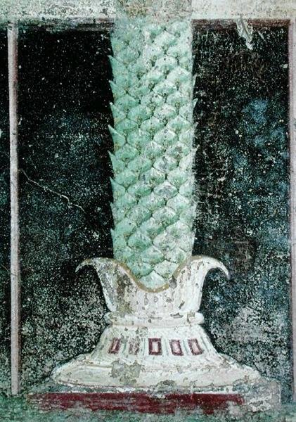 Basis einer Säule im Stil eines Palmstamms, Detail aus einem Tablinium mit ägyptischen Malereien, ca. 27-14 v. Chr. von Roman