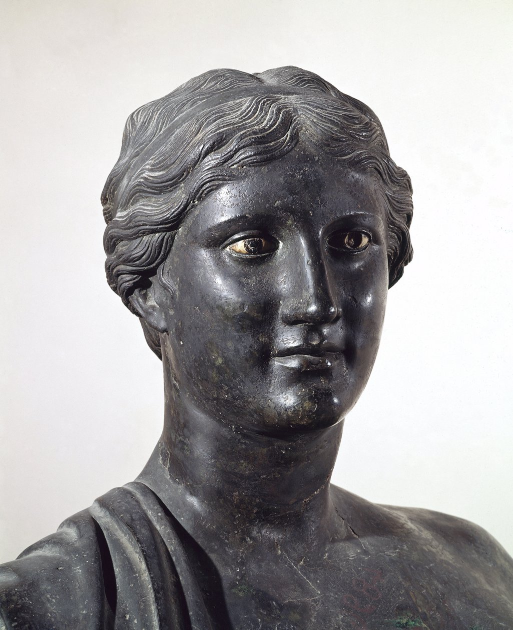 Büste der Sappho, Bronzestatue, aus der Villa der Papyri, Herculaneum, Kampanien, Italien, römische Zivilisation von Roman