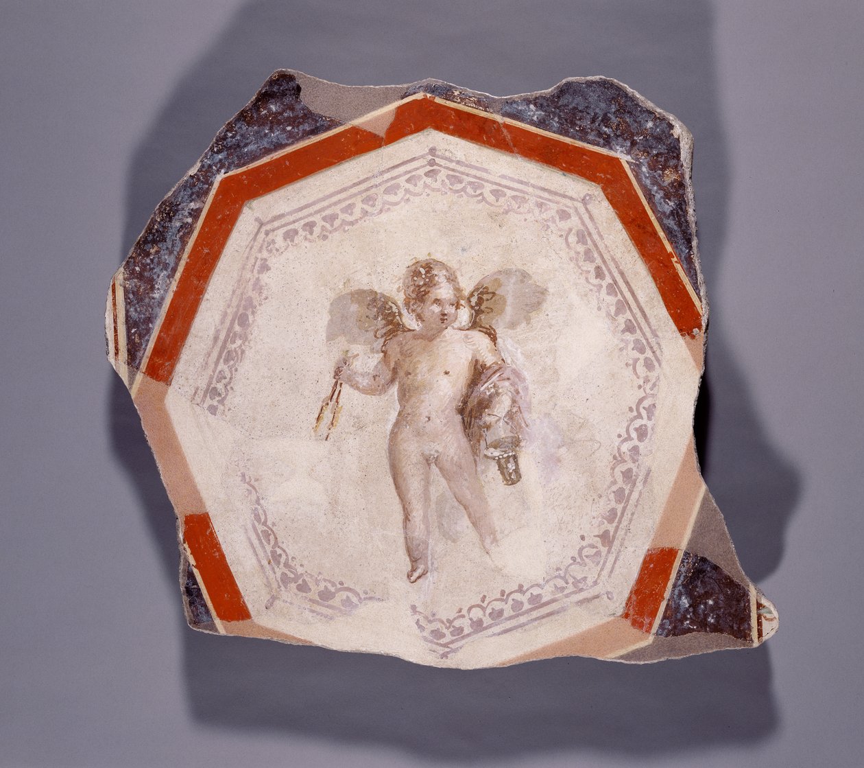 Fresko von Amor mit zwei Stöcken und einem Eimer von Roman