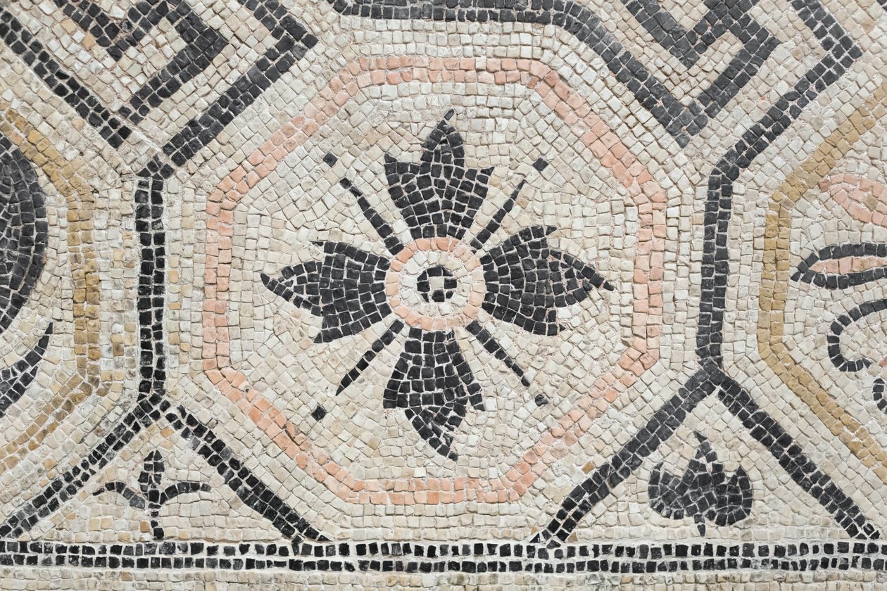 Geometrisches Muster aus der Via San Rocchino Domus, 2. Jahrhundert n. Chr. von Roman
