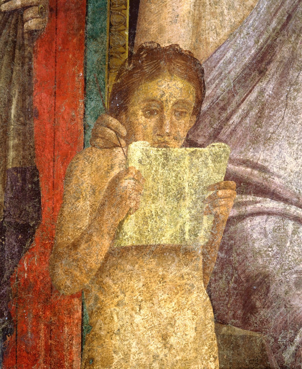 Fresko, das eine rituelle Zeremonie in der Villa der Mysterien darstellt von Roman