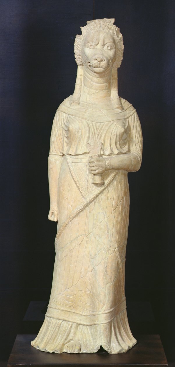 Löwenköpfige Göttin, aus dem Heiligtum in Bir Bou Regba von Roman