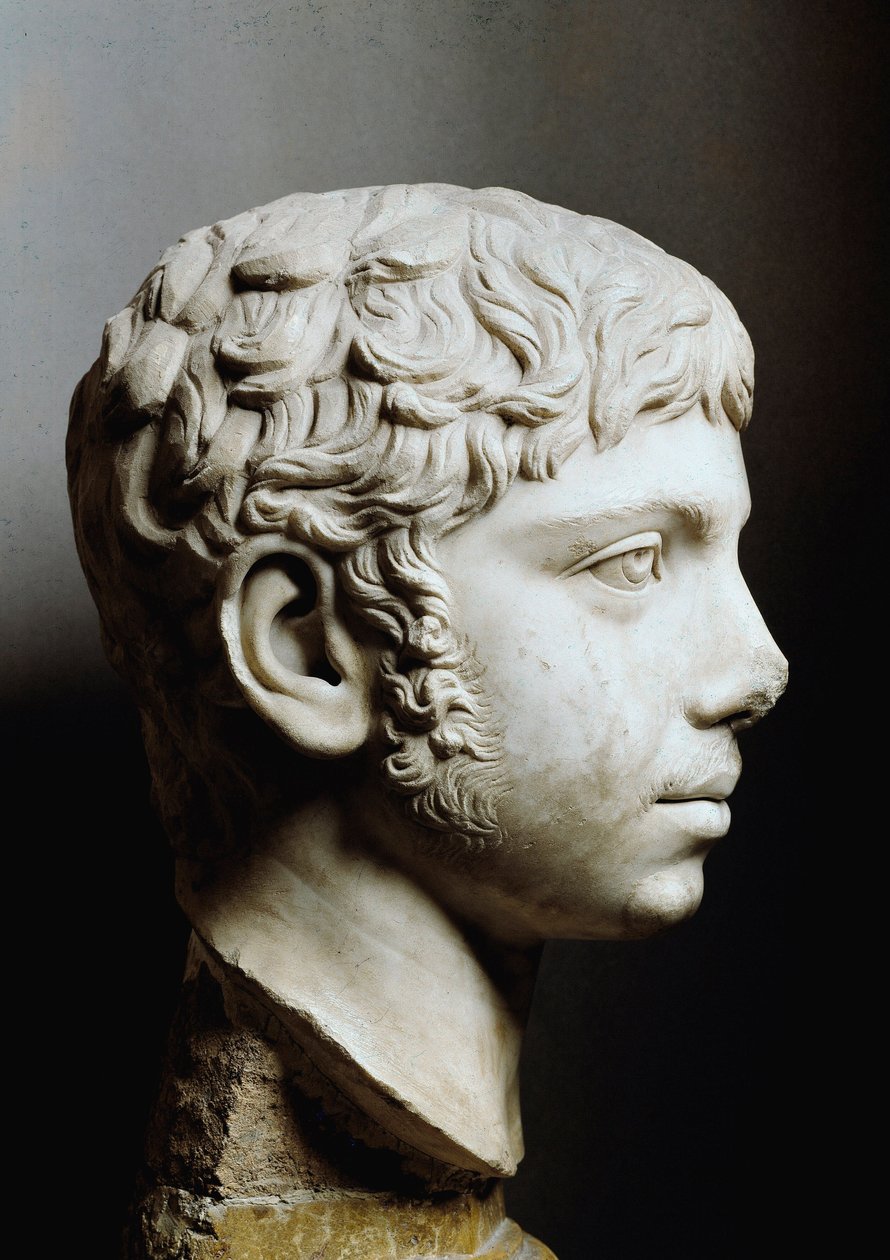 Marmorkopf von Elagabal oder Heliogabal (Marcus Aurelius Antoninus oder Heliogabalus) (204-222 n. Chr.) - Rom, Musei Capitolini - Kopf des Kaisers Elagabalus (204-222) auch bekannt als Heliogabalus (Varius Avitus Bassianus) - Marmorskulptur - Musei Capitol von Roman