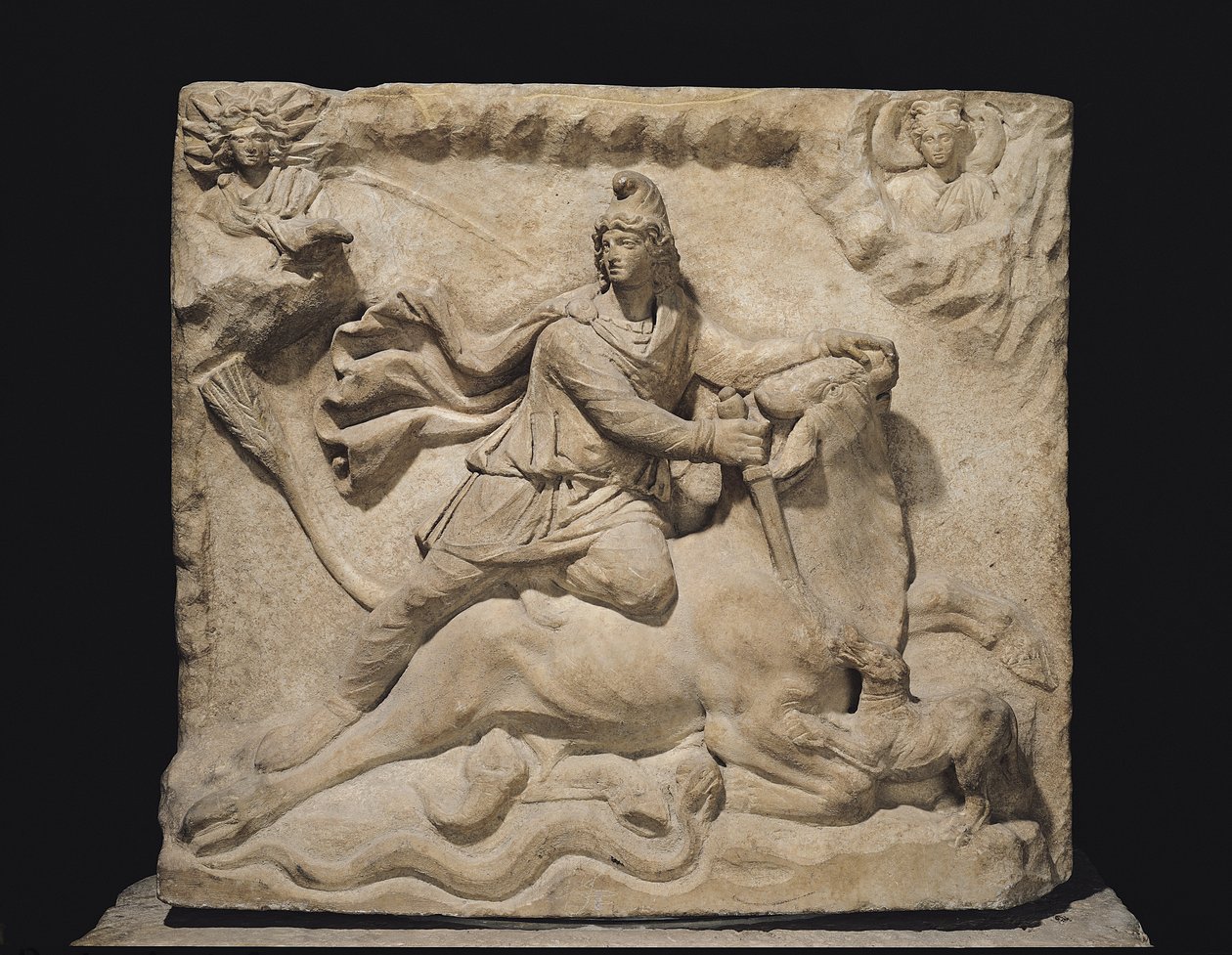 Mithras opfert den Stier, 2.-3. Jahrhundert (Marmor) von Roman