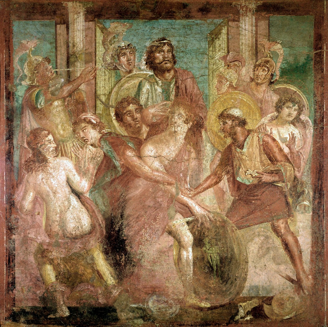Odysseus findet Achilles unter den Töchtern des Lykomedes (Fresko, 2. Jahrhundert n. Chr.) von Roman