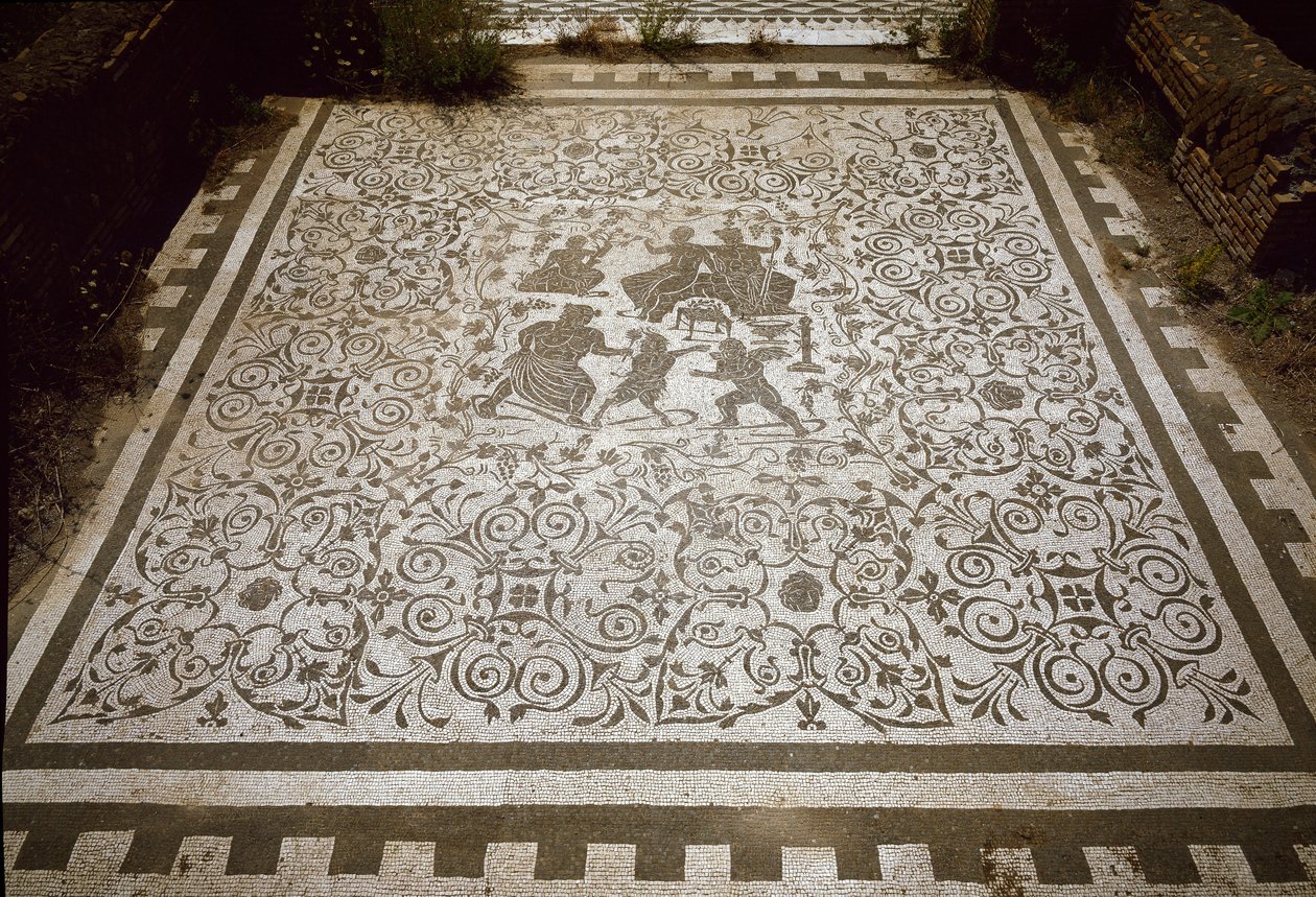 Bodenmosaik des Hauses von Dionysos und Ariadne, 2. Jahrhundert (Fotografie) von Roman