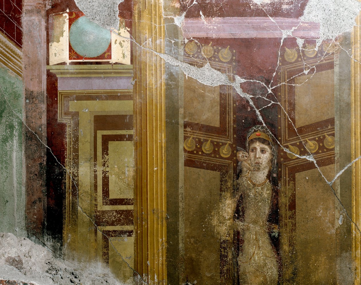 Römische Kunst: Porträt einer Frau im Eingang einer Tür (Detail) von Roman