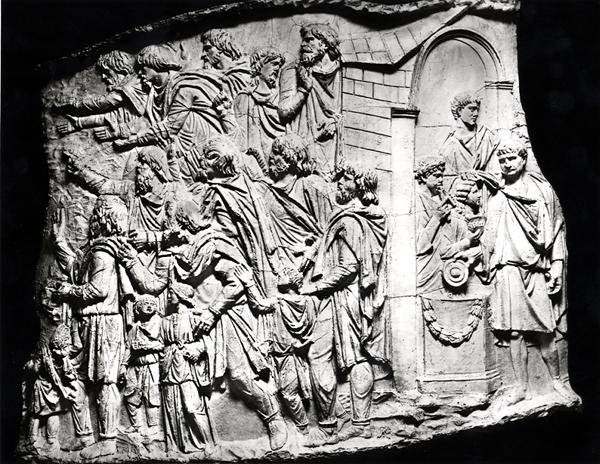 Opferszene, ein Abguss von Trajanssäule, 113 n. Chr. von Roman