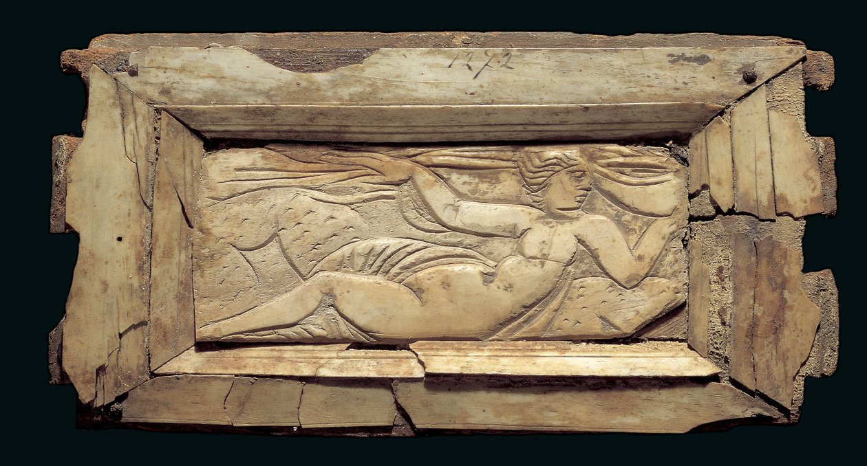 Gerahmte Plakette mit einer weiblichen Figur, aus Ägypten, spätes 3. bis frühes 4. Jahrhundert n. Chr. von Roman Period Egyptian