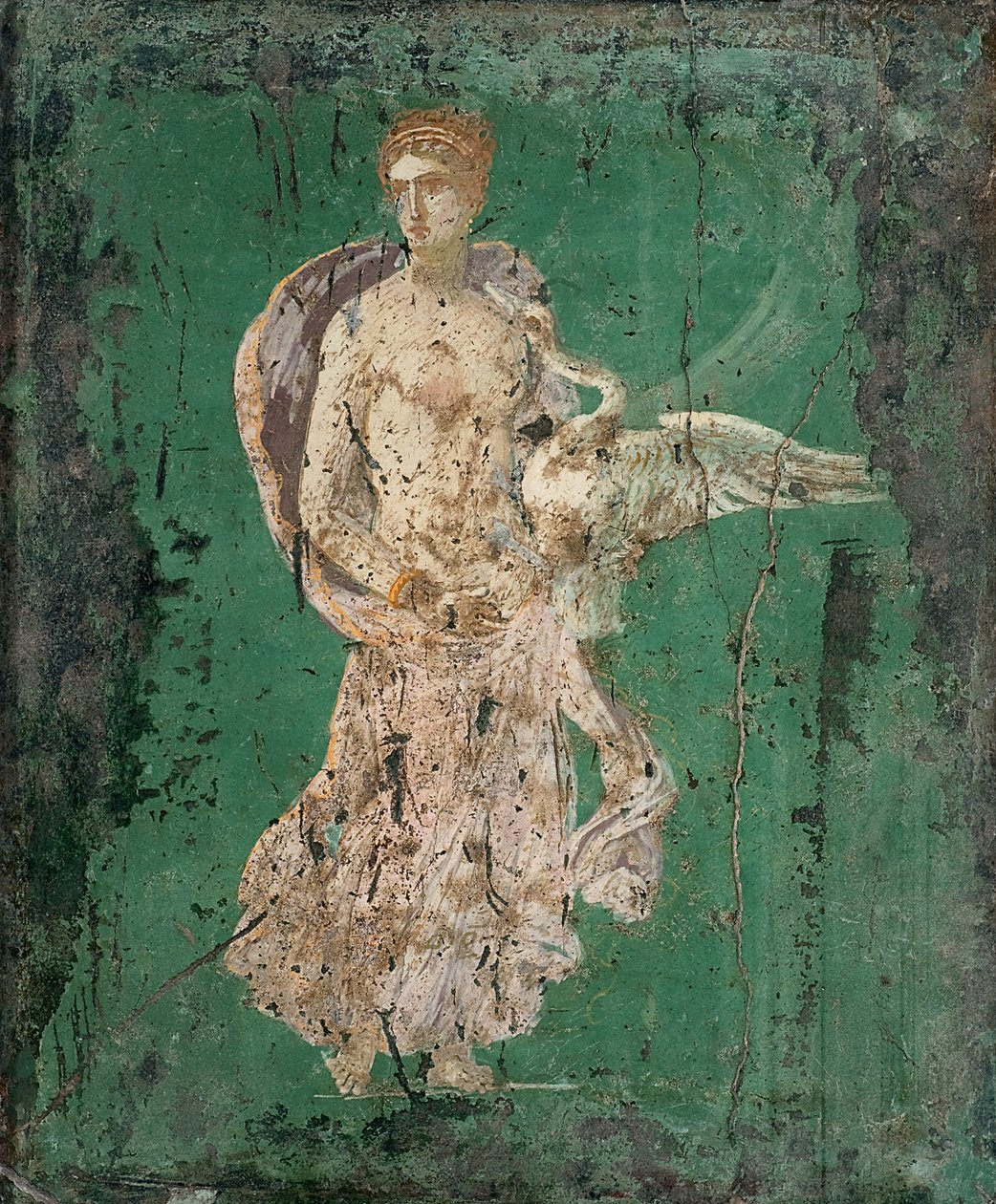 Leda und der Schwan von Roman Pompeian wall painting.
