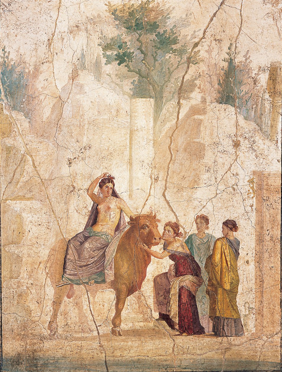 Der Raub der Europa, 1. Hälfte 1. Jh. n. Chr. von Roman Pompeian wall painting.