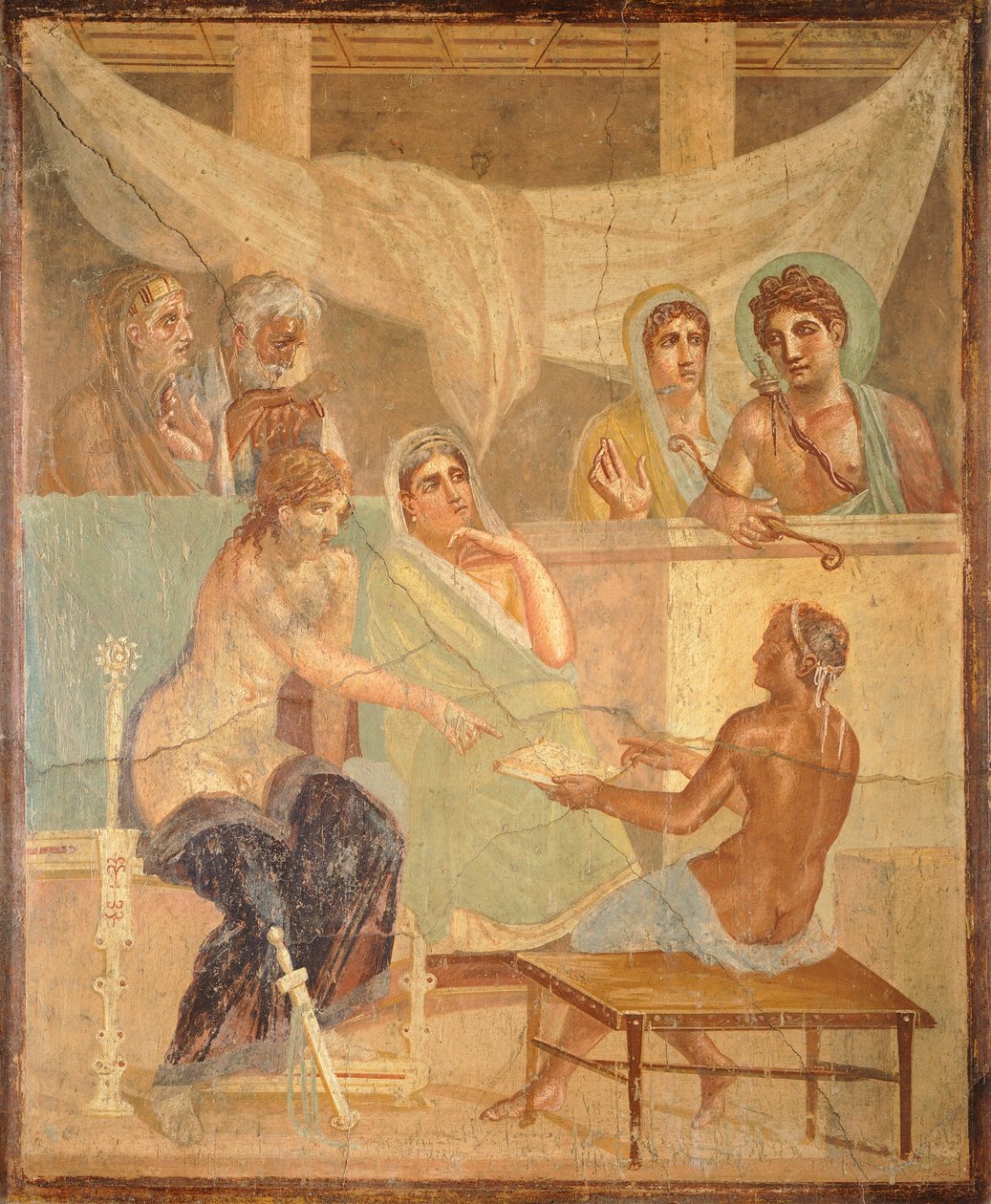Fresko, das Admetus und Alcestis darstellt, aus Pompeji (UNESCO-Welterbeliste) von Roman Roman