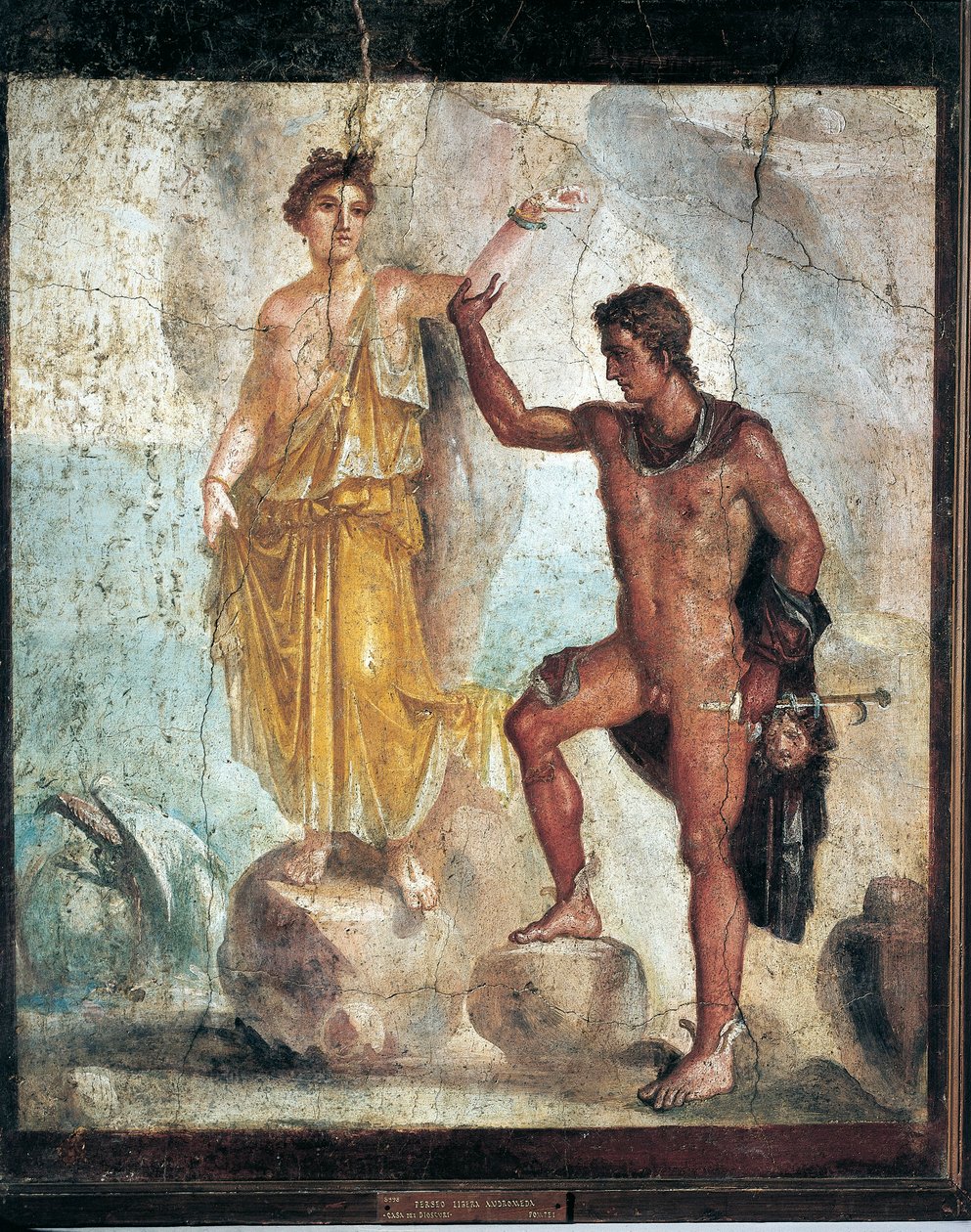 Fresko, das Perseus und Andromeda darstellt, aus Italien, Kampanien, Pompeji, Malerei auf Putz, 55-79 n. Chr. von Roman Roman