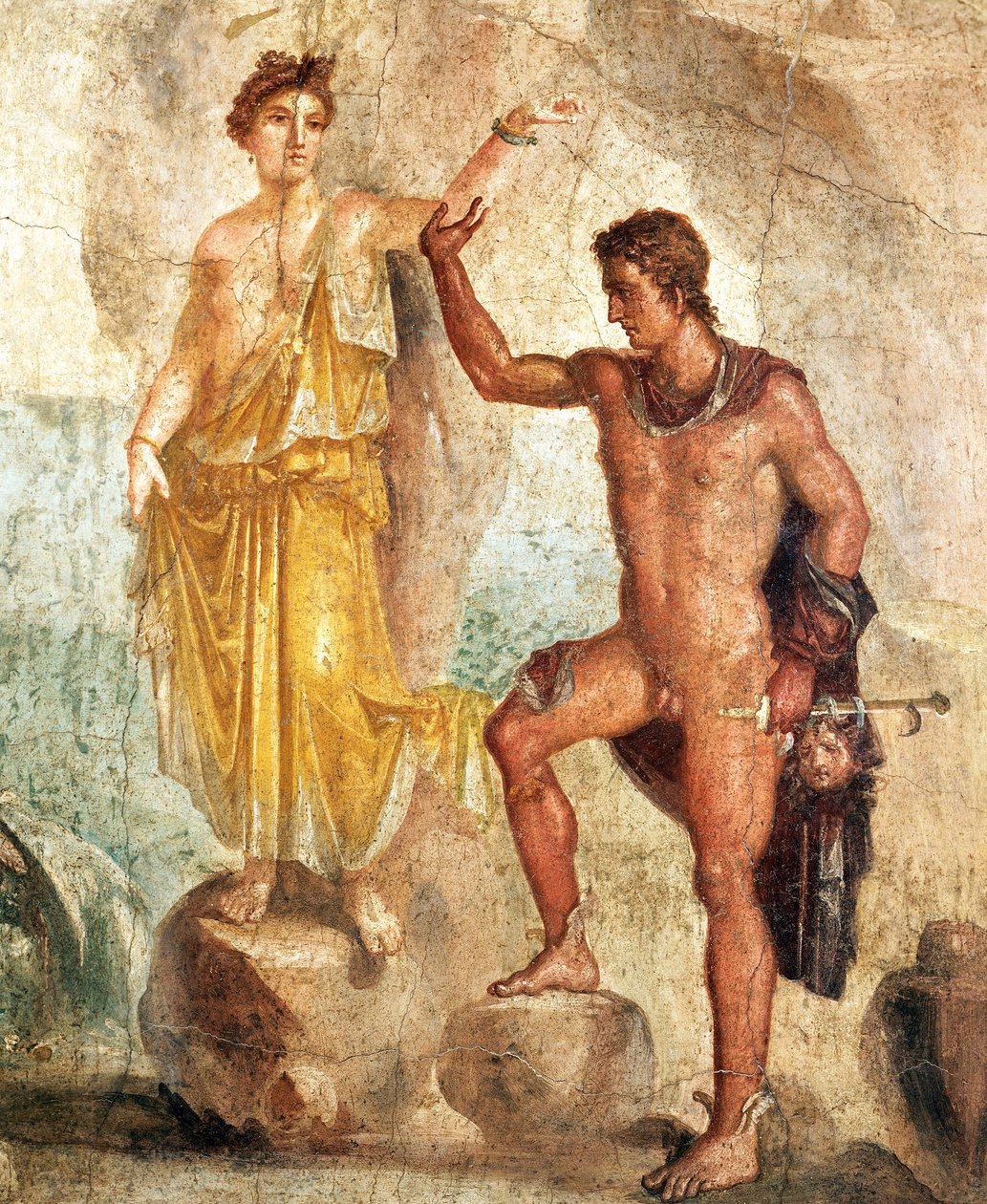 Fresko, das Perseus und Andromeda darstellt von Roman Roman
