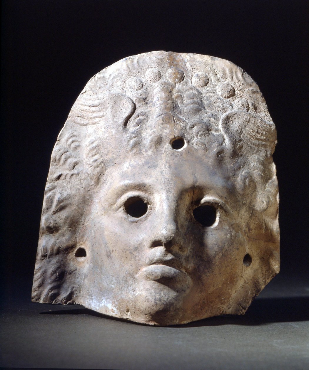 Maske für Tragödien in der römischen Ära. Museo della Scala, Mailand von Roman Roman