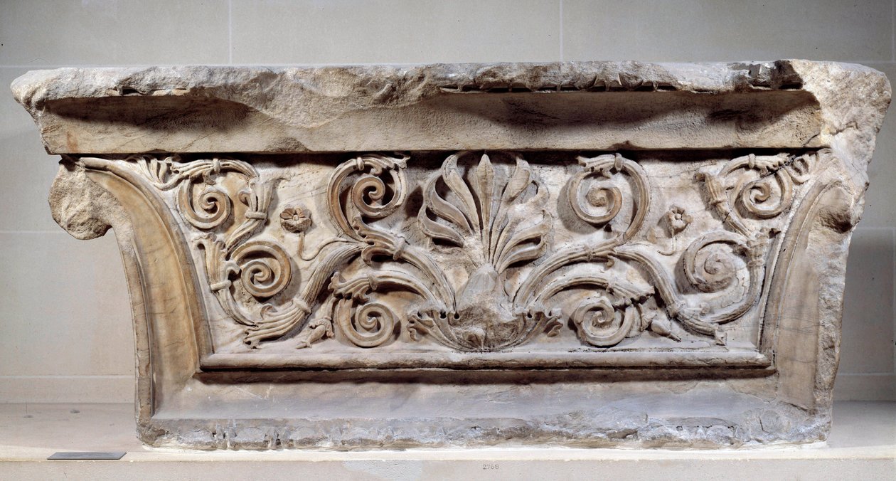 Pilasterkapitell. Architektur des Römischen Reiches. Paris, Louvre von Roman Roman