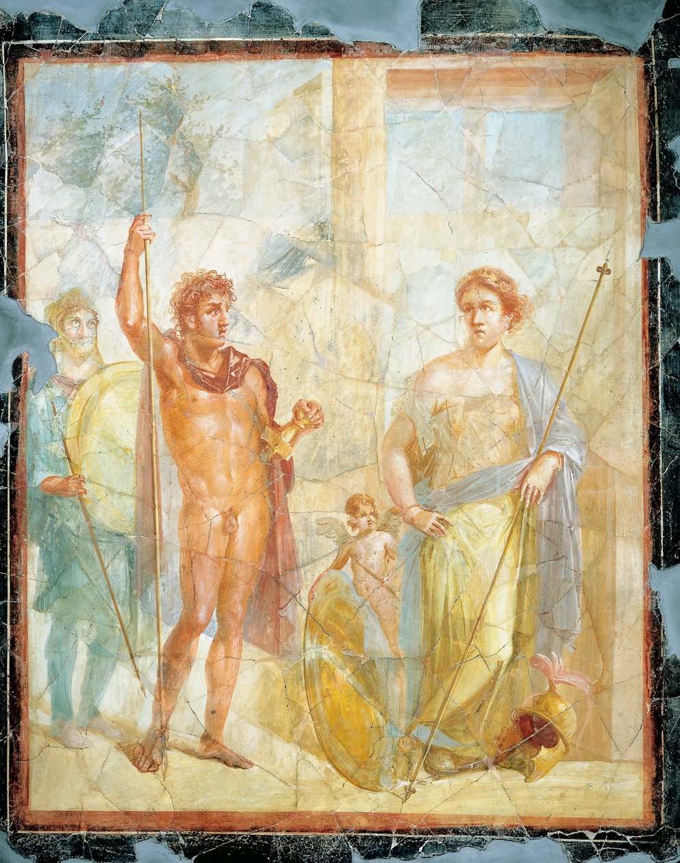 Die Hochzeit von Alexander (Ares) und Stateira (Aphrodite), Fresko in Regio 6 Insula Occidentalis 39, Pompeji (UNESCO-Welterbeliste) von Roman Roman