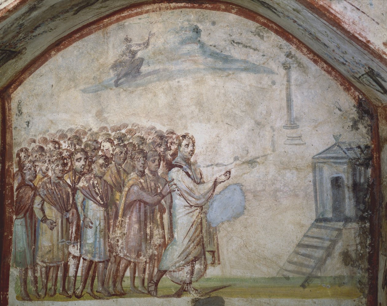 Die Auferweckung des Lazarus, Katakomben der Via Latina, Rom von Roman Roman
