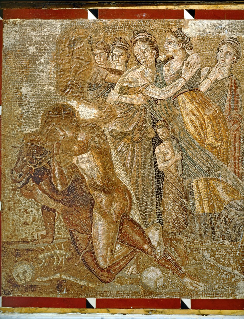 Theseus und Minotaurus, römisches Mosaik von Roman Roman