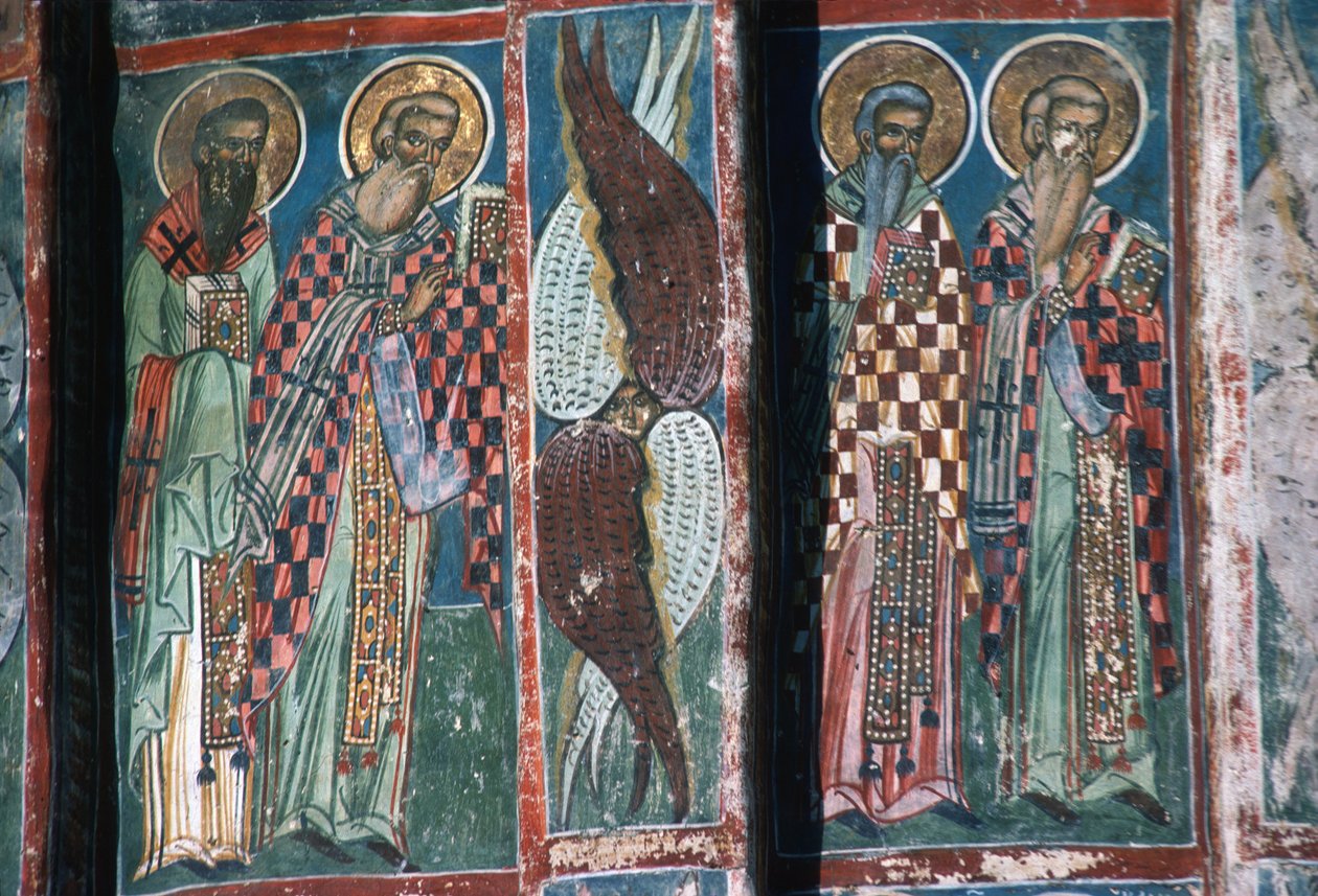 Detail des Gemäldes, südliche Apsis der Kirche von Romanian School