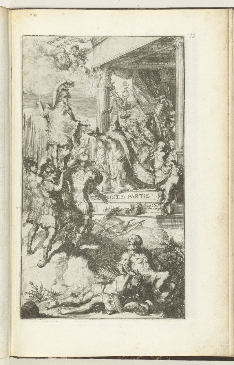 Titelblatt für den zweiten Teil von Guerres de Flandres von Romeyn de Hooghe (attributed to)
