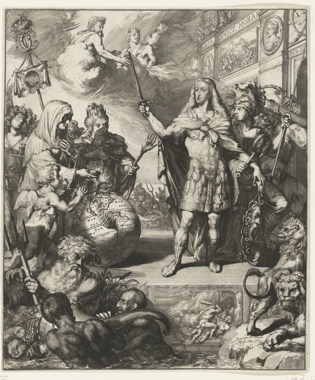 Allegorisches Porträt von Karl II. von Spanien von Romeyn de Hooghe